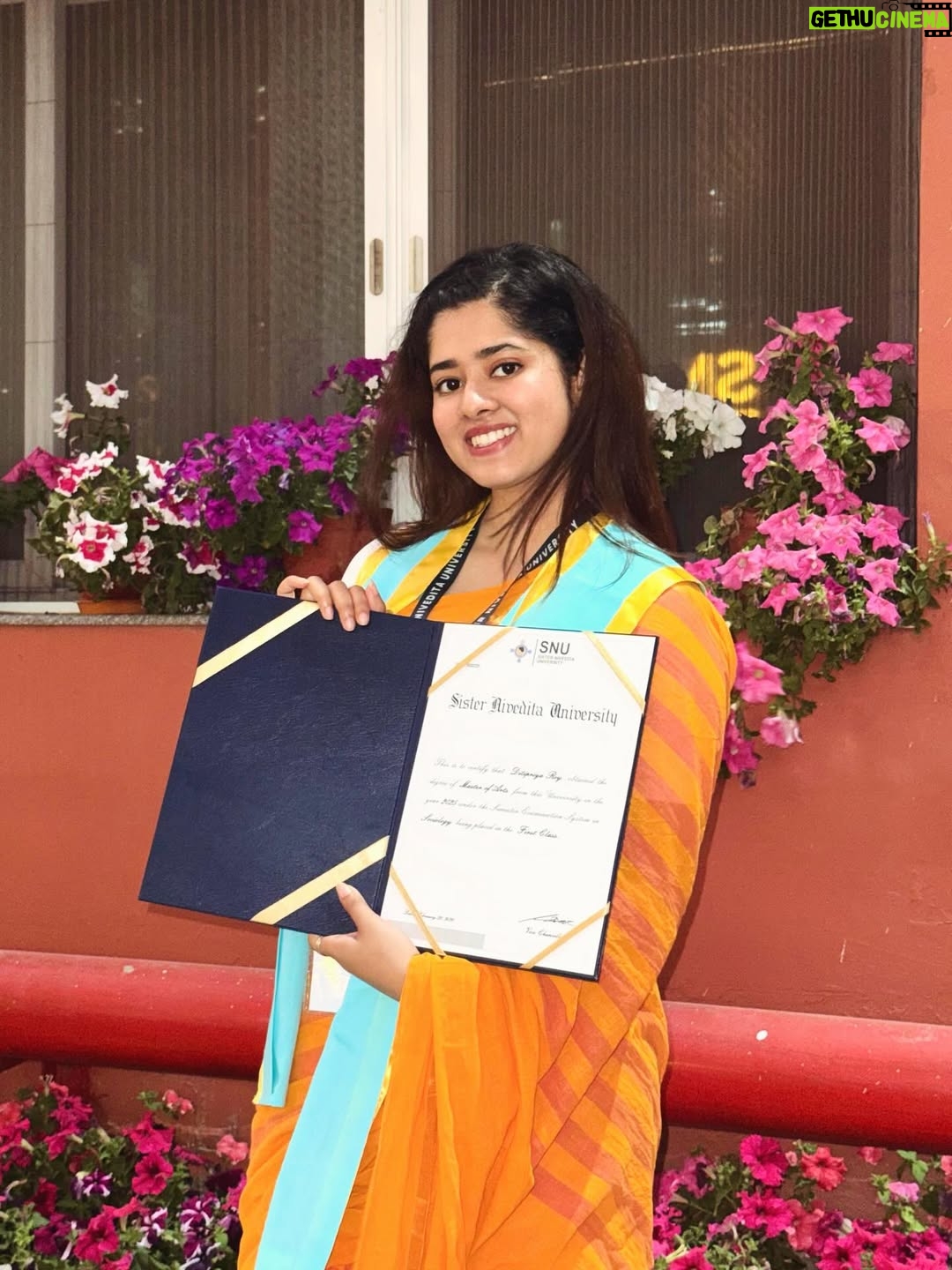 Ditipriya Roy - 105.5K Likes - Master’s degree in Sociology, officially conferred ! A day to remember, an achievement to cherish. 🎓❤️💫
.
.
.
.
.
.
.
.
. #convocation #mastersdegree #university #gratitude #memories