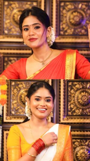 Divya Dharshini Instagram - Namba Saree Version Ilama Epdi 🤍❤️😘
@hiphoptamizha @iambababaskar
#trending #saree #sisters #viral #dance