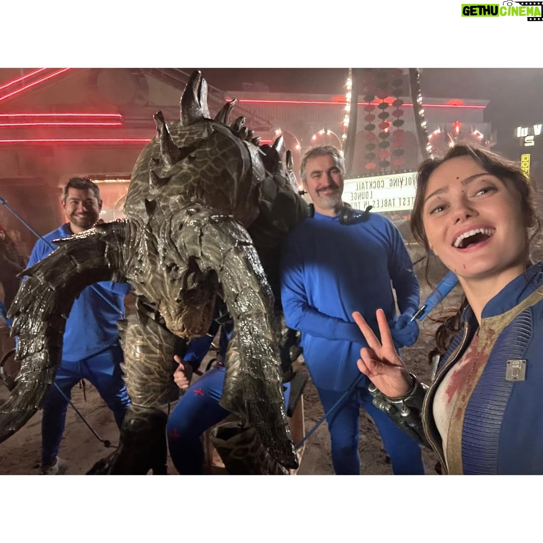 Ella Purnell - 242.3K Likes - stupid ridiculous silly amounts of late. BUT. look how much fun we had making this season. I love this family so much. I love this show. Enjoy some silly ol’ bts!!!!! 🤡🎪🎲💥🤖😈👻🎀 FALLOUT SEASON 2 BABY!!!!!