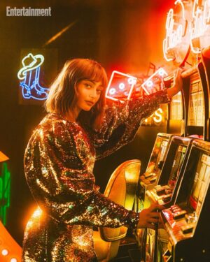 Ella Purnell Instagram - Thank you @entertainmentweekly !!! 🎰🥂🎲 

🎬 by @alison_wild   @kiwiharding
📸 by @abipolinsky
Make-up by @kdeenihan 🎀
Hair by @hairbyjohnd 🫶🏼

————————————————
 CREDITS💫
DP: Maddie Leach; 1st AC: Corey Cave; Steadicam Op: Luke Rihl; Techno Crane Op: Garrett Dorin; Techno Crane Tech: Alexandre Nunez; Gaffer: Bailey Clark; Best Electric: Noah Shettel; SLT: Baele Alexander; Key Grip: Sam Satossky; Best Grip: Derek DiPippo; Grip: Sean Blair; PA: Julia Pai
 
Producer: Austin Sepulveda; Directors’ Assistant: Millie McGuire
 
Production Designer: Isaac Aaron; Lead Man/Fabricator: Matt Banister; Set Dressers: Charlotte CaHill, Gavin Sullivan, Julian Garnier, Tyler Johnson
 
Lighting Tech: Johnny Tergo; Digital Tech: Michael Preman
 
Stylist: Michael Fusco/Exclusive Artists; Styling Assistants: Rachel Cocca, Nicole Cochary; Tailor: Juliette Kendall
 
Color Correction: Nate Seymour/TRAFIK; VFX: Wyatt Winborne; Design: Alex Sandoval; SFX: Kristen Harding