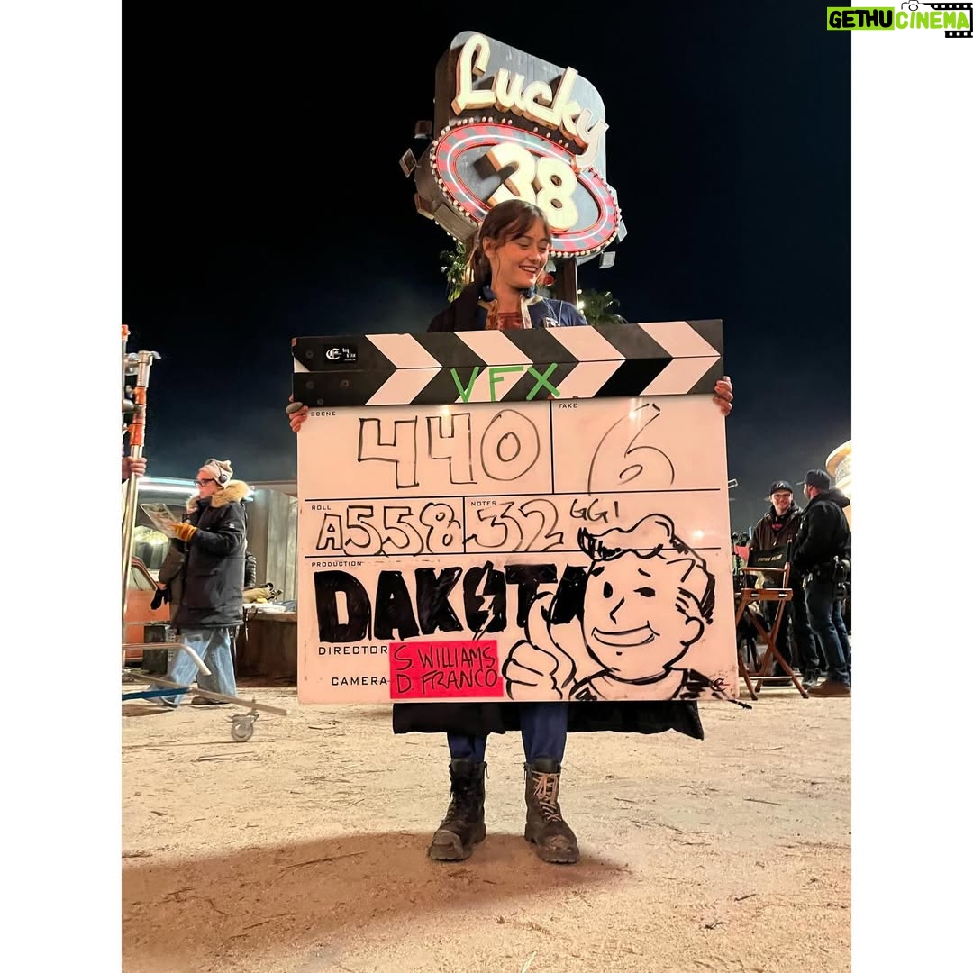Ella Purnell - 242.3K Likes - stupid ridiculous silly amounts of late. BUT. look how much fun we had making this season. I love this family so much. I love this show. Enjoy some silly ol’ bts!!!!! 🤡🎪🎲💥🤖😈👻🎀 FALLOUT SEASON 2 BABY!!!!!