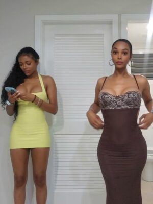 Elle Monae Instagram - When you and your sis both end up wearing @iamgia 2 dinner 😍❤️‍🔥 hbd love uu 🫂 #saggitariusseason♐️ 🥳