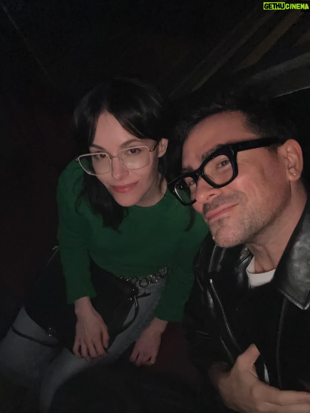 Emily Hampshire - 58.8K Likes - I think this photographer ( @moeez ) managed to capture David & Stevie @celine fall/winter 2026/27 show. And then emily and Dan took a selfie. #MichaelRider #CELINE #CELINEHiver2026