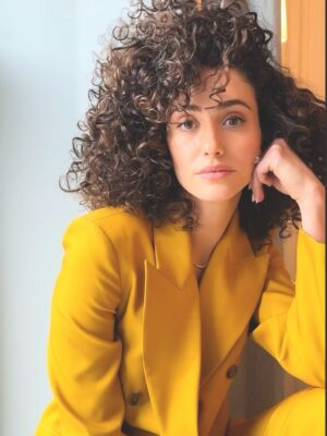 Emmy Rossum Instagram - Good day for hair, suiting and a talk circle.
@heirlome 
@leightonjewels 
@genevieveherr 
@vernonfrancois