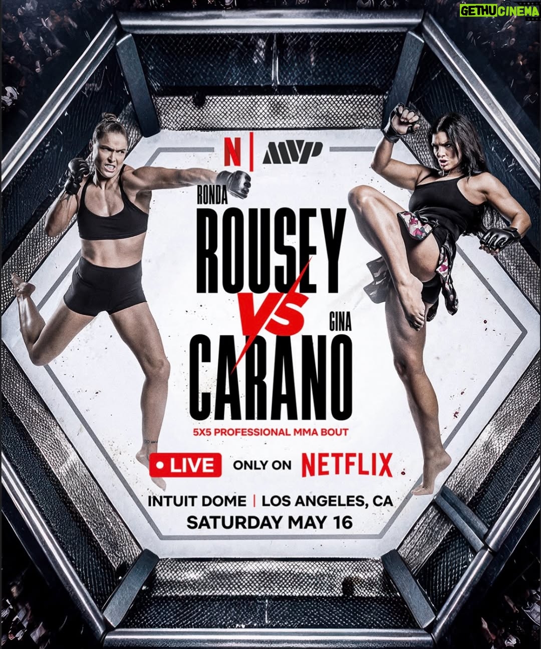 Gina Carano - 64.8K Likes - Looking forward to making this walk AGAIN because I choose to and love it. ❤️‍🔥

May 16th. 

@rondarousey @netflixsports @netflix @mostvaluablepromotions 

Audio by @stylebender 🙏