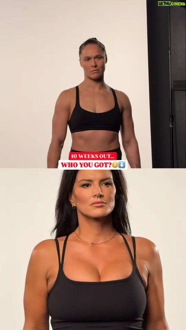 Gina Carano - 64.3K Likes - 🚨10 WEEKS OUT🚨

We are officially 10 weeks out from MVP’s Rousey vs Carano…the first-ever MMA fight live globally on Netflix 🍿🤯

Who y’all got?😳⬇️

——— 
Saturday, May 16th
LIVE only on Netflix
Intuit Dome - Los Angeles, CA
#RouseyCarano