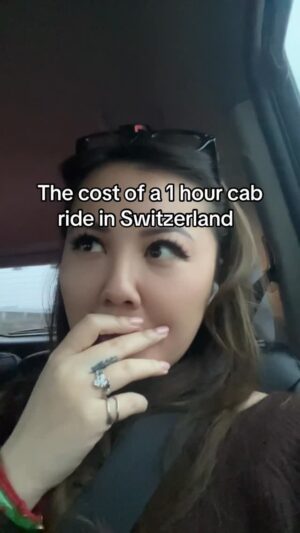 Gina Darling Instagram - Ended up being $338 USD lol 🫢 yes I know trains and uber exist but I was in a hurry with a lot of heavy luggage.  Great tap water tho lol #relatable #memes #switzerland