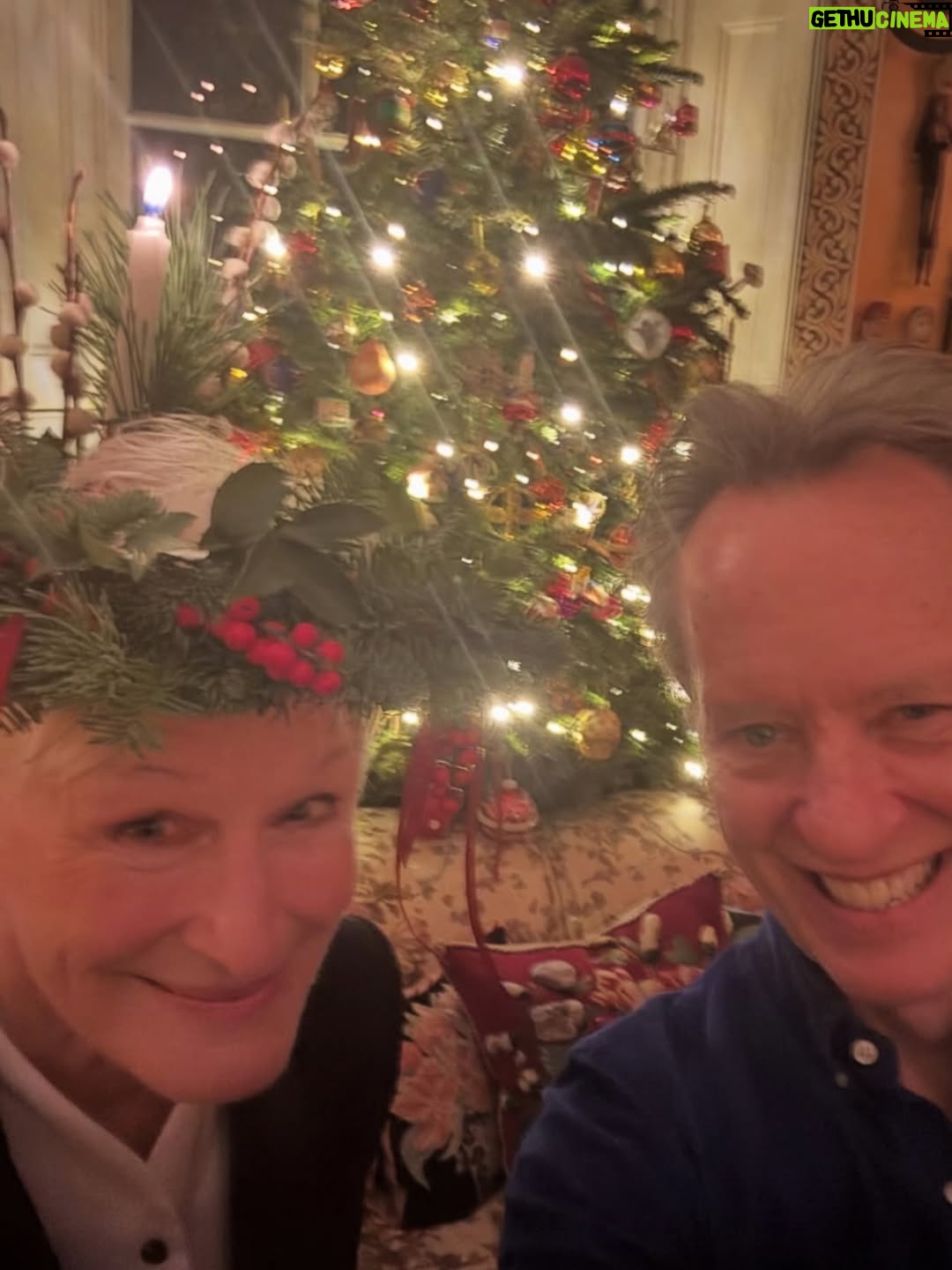 Glenn Close - 56.6K Likes - What a wonderful time was had last night at Richard's astoundingly beautiful house, decorated to the nines. He's a proper great chef and set a gorgeous table with highly amusing company. I felt so happy to be included. Thank you, Richard. Merry Christmas. 🎄 And thank you @oh.cronk  for my fabulous flaming headdress!