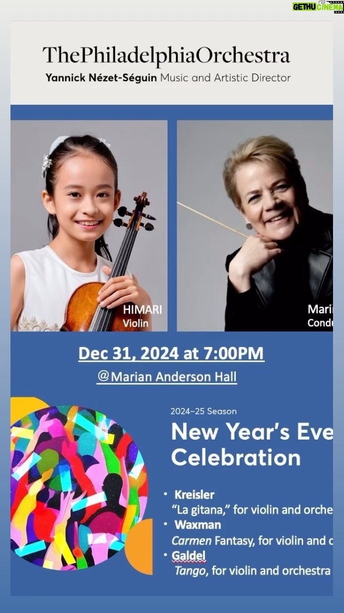 HIMARI - 3.4K Likes - 🎉 Exciting news! I’ll be performing with the Philadelphia Orchestra and conductor Marin Alsop! Can’t wait! If you’re in Philadelphia, come check it out on December 31! Tickets are on sale now! 🎶

@marinalsop.conductor
@philorch 

#carmen #violin #philadephiaorchestra #classic #music #violinist #tango #marinalsop #himari
