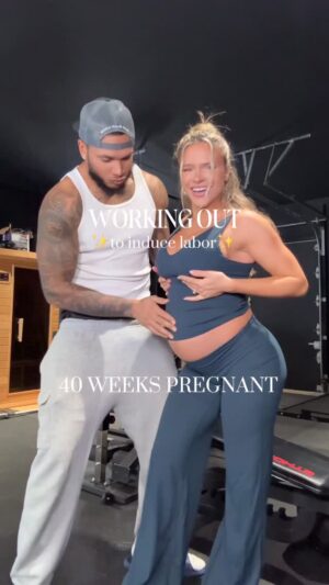 Hannah Brooke Instagram - Happy due date little bean ✨ I know you’re comfy & warm in there but 40 whole weeks is crazy, you’re officially about to be overdue 😅 We’re ready to meet you!!
Disclaimer: do not try this at home ya’ll 😂 I have been super active this entire pregnancy and before so this isn’t super dangerous for me to do at this point! I have a pelvic floor of steel 🧘🏼♀️Just know your limits and be careful 🤣 #40weekspregnant #fulltermpregnancy