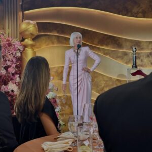 Helen Mirren Instagram - I was honoured with the Cecil B DeMille Lifetime Achievement Award by the Golden Globes at an event known as the “Golden Eve”. Harrison Ford presented me with the award!