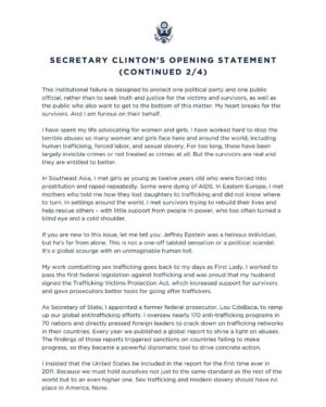 Hillary Clinton Instagram - Here is my opening statement to the House Oversight and Government Reform Committee today.