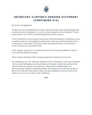 Hillary Clinton Instagram - Here is my opening statement to the House Oversight and Government Reform Committee today.