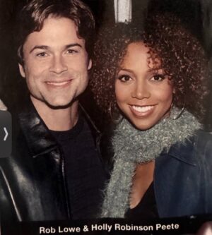 Holly Robinson Peete Instagram - Happy Birthday to my buddy of…. Gulp…50 years!! 🤯🤯🤯Friends since 7th grade omggggg! From french class to the talent shows to marriage kids- to rooting for our Dodgers- and so much in between! So glad our friendship has endured the test of many seasons… whewww the stories we got 😅😅 Love you @roblowe 🎂 🎉
(By the way this song was a hit back in jr high! Float on, baby!)