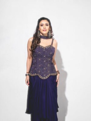 Hrishitaa Bhatt Instagram - Not just wearing an outfit — wearing confidence 💜
Classic. Powerful. Unapologetic.

Styledby- @stylebyriyajain
Assistant Stylist- @Moreprachie__ @instylewithtithi
Outfit- @anshuman_nair777 @Houseofarv × @_ravinaborade_
Jewellery- @pastel_pearls_jewellery
MUA- @manish_kerekar
Hair by- @hairstylist_reshma
📸- @anirudh_ramteke @abhi_nair1997
Managed by- @moushumibanerji

#SoftElegance #GracefulVibes #SubtleGlam #TimelessBeauty #QuietLuxury EveningGlam IndianElegance ModernEthnic GraceInMotion StatementStyle