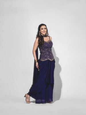 Hrishitaa Bhatt Instagram - Not just wearing an outfit — wearing confidence 💜
Classic. Powerful. Unapologetic.

Styledby- @stylebyriyajain
Assistant Stylist- @Moreprachie__ @instylewithtithi
Outfit- @anshuman_nair777 @Houseofarv × @_ravinaborade_
Jewellery- @pastel_pearls_jewellery
MUA- @manish_kerekar
Hair by- @hairstylist_reshma
📸- @anirudh_ramteke @abhi_nair1997
Managed by- @moushumibanerji

#SoftElegance #GracefulVibes #SubtleGlam #TimelessBeauty #QuietLuxury EveningGlam IndianElegance ModernEthnic GraceInMotion StatementStyle