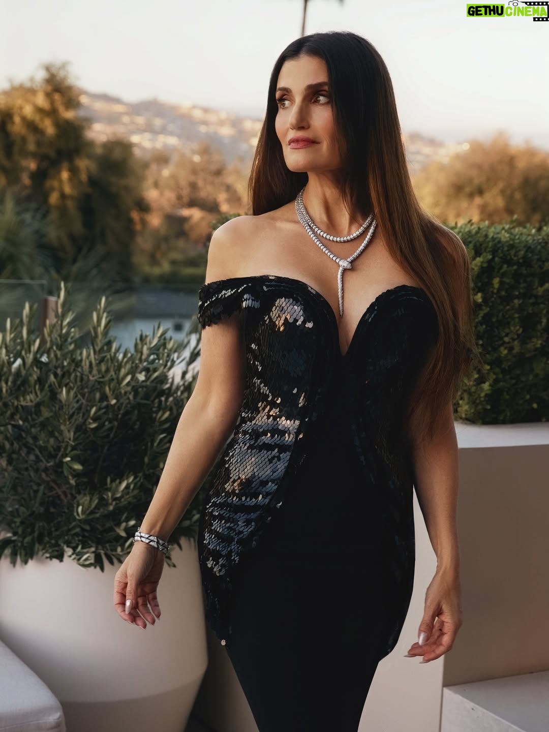 Idina Menzel - 45.3K Likes - Thank you to @bvlgari and my team for making me sparkle! 💎 #InPartnershipWIth #BvlgariHighJewelry #Polychroma

Styling: @taraswennen
Jewels: @bvlgari
Dress: @gauravguptaofficial
Hair: @paulnortonhair
Makeup: @beau_nelson
Nails: @nailzbyvee
