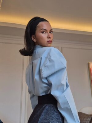 Inna Instagram - I’ve realized my hair is the only thing we disagree on. You want it reaching the floor, and I just want to be able to see my neck! Can we meet in the middle, or should I just hide the scissors? ❤️