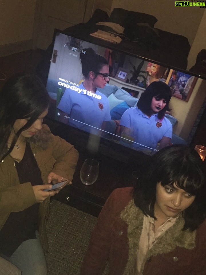 Isabella Gómez - 134.7K Likes - 2016 we made season one of ODAAT and apparently it was illegal to look into camera for a selfie, unless it was in a mirror 🥹💫😂 last slide is a whole 4 camera take from the quinces btw!