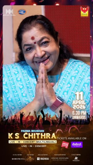 K. S. Chithra Instagram - Padma Bhushan KS Chithra Live in Concert – Bengaluru! Get ready for timeless melodies on Sat, 11 Apr 2026, 6:30 PM at Phoenix Marketcity.

Starring KK Nishad, Anamika Premjismitha, Disha Prakash, Veda Mithra & Sathyaprakash!

Book now:
https://in.bookmyshow.com/events/ks-chithra-live-in-bangalore-phoenix-marketcity/ET00471943
https://www.district.in/events/ks-chithra-live-in-bangalore-phoenix-marketcity-apr11-2026-buy-tickets

@kschithra @kknishadofficial @anamikapremjismitha @dishaprakash_official @veda_mithra @dsathyaprakash

#KSChithraLive #BangaloreConcert #PhoenixMarketcity #KannadaMusic #BengaluruEvents