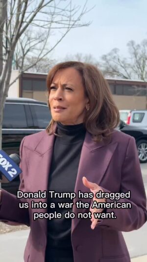 Kamala Harris Instagram - This is Donald Trump’s war of choice. I unequivocally oppose it, and Congress must act immediately to stop him.