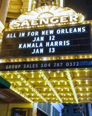 Kamala Harris Instagram - It was wonderful to be back in New Orleans this week, surrounded by so many people who are clear-eyed about what this country can be and what we are fighting for.

Thank you @bmike2c for guiding such a thoughtful conversation, and thank you to everyone who showed up for the next chapter of the 107 Days tour.