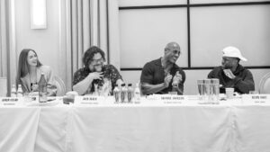 Karen Gillan Instagram - Officially kicking off production of JUMANJI, at our cast table read in Los Angeles - where we will film as well 👏🏾👏🏾 🥂 

What a massive, fun, heartfelt adventure. 
Feels emotionally appropriate for our beloved JUMANJI franchise to end on this beautiful grace note of our final film. 

Amazing to get the whole gang back together, and our jaws were hurting from laughing so hard 😂😂

We all talked about how much we’ve missed this kinda joy and fun 🥹😊 🤜🏾🤛🏻

Let’s make a good one. 

“…in order for you to end the game, you must save Jumanji and call out its name…” 

#Jumanji 
#StartOfProduction 
#Sony 

CHRISTMAS 2026 🎄🎲 

Directed by Jake Kasdan 
Written by Jake Kasdan, Jeff Pinkner, Scott Rosenberg

✨ the significance of the 🎲 in the last picture, is a little Easter egg that my character, Dr. Smolder Bravestone wears on a necklace in our final film. It’s the dice from the original 1995 JUMANJI and a way of paying homage, love and respect to the great Robin Williams ✨