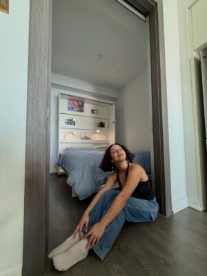 Kiana Madeira Instagram - We are absolutely obsessed with our new sliding door from @triodoors 😍

We wanted the den in our condo to feel like guests have their own private space, while also having the option to leave it open when the murphy bed is up and the den is operating more like an office space. 

The dimensions of the door frame are VERY specific and unique, so we were really struggling with finding a solution. Just as we were about to say forget it and order a curtain and rod from amazon…. we connected with Trio Doors! 🙊 

From the moment we walked into their Toronto showroom, we knew we were in the right hands. We customized everything- the system, the colour, the material, the handle, literally every detail! Not to mention the customer service and communication was truly unmatched- the kindest team ♥️

It is absolutely perfect and more than we could have imagined 🥹✨