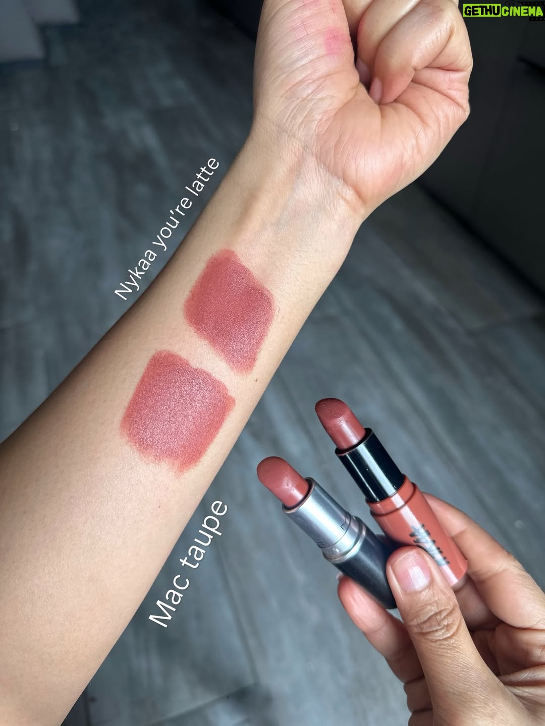 Kiwi Tandon - 2.6K Likes - Dupes are great options for those who don’t want to spend a big amount on a particular shade. Of course, there will always be a difference in the formulation, but sometimes the shade match is surprisingly close.

	1.	MAC Velvet Teddy / Parul Garg Beauty Stunner
The main difference here is the formula. Parul Garg Stunner is a soft matte and transfer-proof, while MAC Velvet Teddy is a semi-matte formula and not 100% transfer-proof.

	2.	MAC Burning Love / Swiss Beauty Wine Room
Both shades look identical. MAC has a velvety matte texture and isn’t transfer-proof, while the Swiss Beauty one has a creamy formula and is also not transfer-proof.

	3.	MAC Ruby Woo / Swiss Beauty Smoking Red
Swiss Beauty Smoking Red is matte and transfer-proof but lasts around 3–4 hours. MAC Ruby Woo has a semi-matte, slightly creamier formula and is not fully transfer-proof.

	4.	MAC Mehr / LoveChild by Masaba Meetha
Both are creamy formulas and not transfer-proof, but the shades are extremely beautiful.

	5.	MAC Taupe / Nykaa Cosmetics You’re Latte
Both are creamy, not transfer-proof, and such beautiful everyday brown shades.

	6.	MAC Iconic Photo / Kay Beauty Unmasked
Kay Beauty is matte in texture and transfer-proof, while MAC has a satin finish and isn’t transfer-proof.

( lipstick dupes, high end dupes, makeup dupes, highend lipstick dupes, highenddupes ,luxurydupes , macdupes ,luxury dupes , affordable lipsticks, , dupes of makeup, mac dupes)
#makeupdupes #lipstickdupe #luxurydupes #macdupe #highenddupes