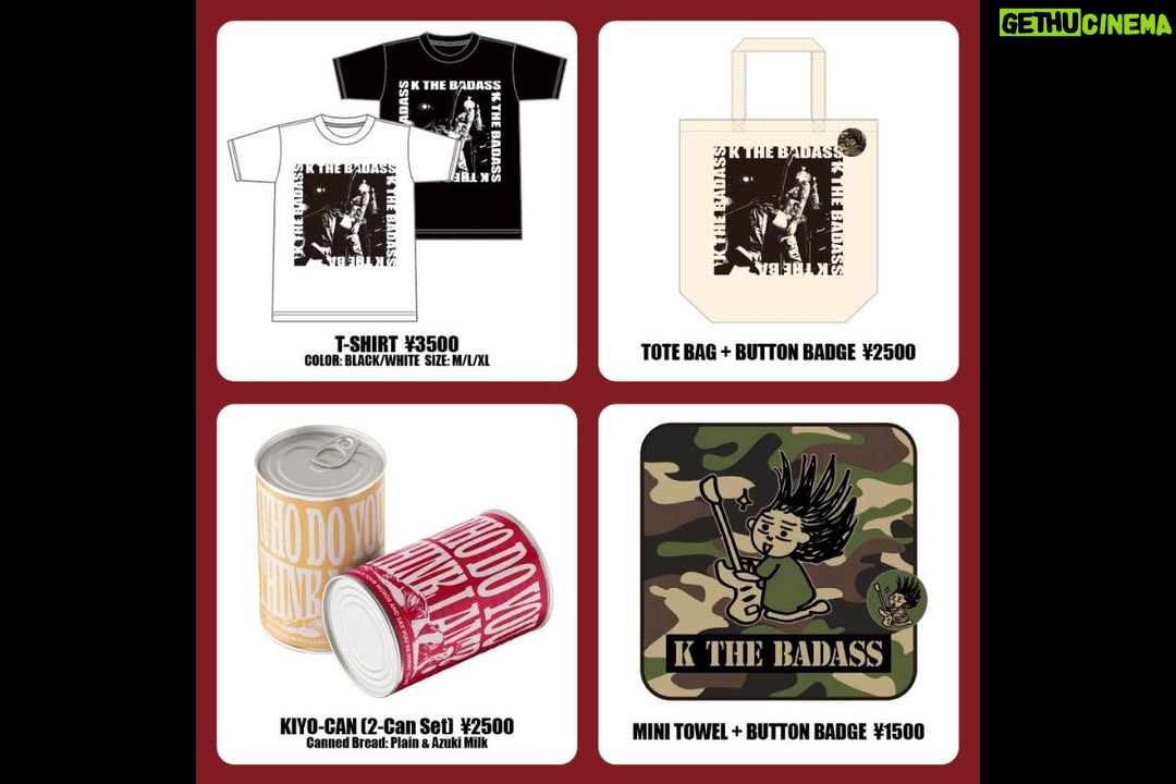 Kiyoshi - 6.5K Likes - K THE BADASS 🤩 I'm loving the new merch! Come check them out at the venue! Live shows kick off today ✨
🎟️: Link in bio
4.27 (Sun) Osaka
5.10 (Sat) Tokyo
5.16 (Fri) Nagoya
5.31 (Sat) Yokohama