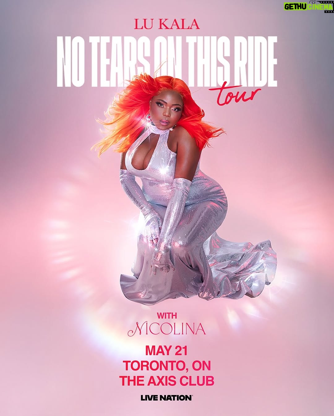 LU KALA - 779 Likes - TORONTO I’m homeeee, tonight’s the night!!!🥳 Come see me LIVE at my hometown show!!!🥹 Can’t wait to see you all in your Pretty Girl Era in the crowd & guess what? There will be MERCH honeyyy🤭 

Last chance to get your tickets now, doors at 7pm you do not want to miss @nicolinabozzo hit the stage so be on time baby!!!💕