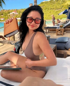 Lana Condor Instagram - Just a sun girlie w/ her emotional support journal ecosystem 🤷♀️