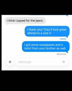 Leigh-Allyn Baker Instagram - I’ve been trying to teach my boys NOT to throw their clothes on the floor since they were toddlers! Yesterday, I gave fair warning… If you leave your clothes on the floor again… they’re mine!

The funny thing is… they think I’ll give them back 🤣. They’ll be very surprised when I get those babies altered to a 0 petite!