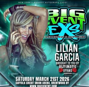 Lilián García Instagram - Well well well… look who’s going to be in NY signing her little butt off for all of you!!! 😊
It’s been a minute since I’ve done an Autograph Signing so I’m very very very very very very, very very excited to see all of you who can make it! Let’s go!!! 🤗✍️🔥
📍 @bigeventny
🗓️ Saturday, March 21
@ultimate_starz_promotions