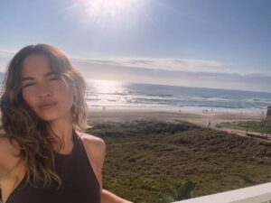 Lily James Instagram - I spent the last part of 2025 on the beach, made a film and watched the sun rise with very special people. I feel very grateful and hopeful for a new year ✨
