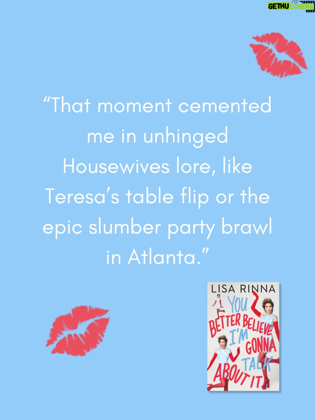 Lisa Rinna - 52.9K Likes - My memoire is officially OUT TODAY 💋 
You Better Believe I’m Gonna Talk About It is officially yours and yes… I spill ALL the tea. I can’t wait to hear what you guys think! 

And YES, I recorded my own audiobook. You’re welcome. Link in bio to order. 
Let’s talk about it.