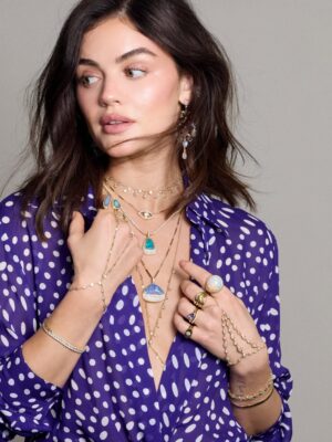 Lucy Hale Instagram - love & desire collection by @jacquieaiche 🦋

Shot by @doveshore 
@bridgetbragerhair 
@jennakristina