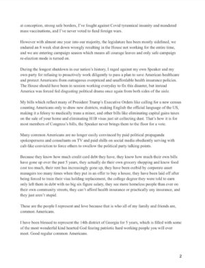 Marjorie Taylor Greene Instagram - My message to Georgia’s 14th district and America.
Thank you. 🇺🇸