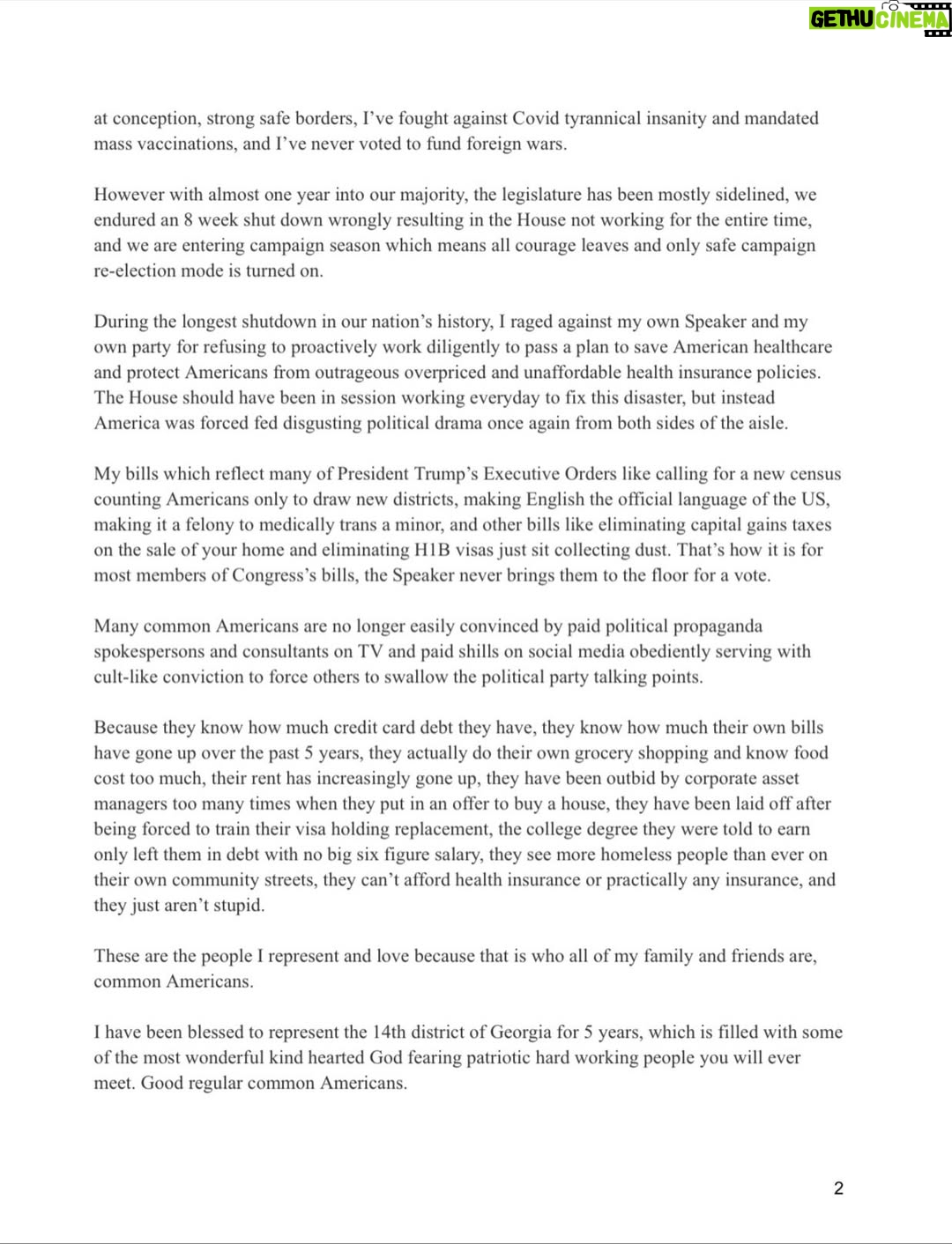 Marjorie Taylor Greene - 17.8K Likes - My message to Georgia’s 14th district and America.
Thank you. 🇺🇸