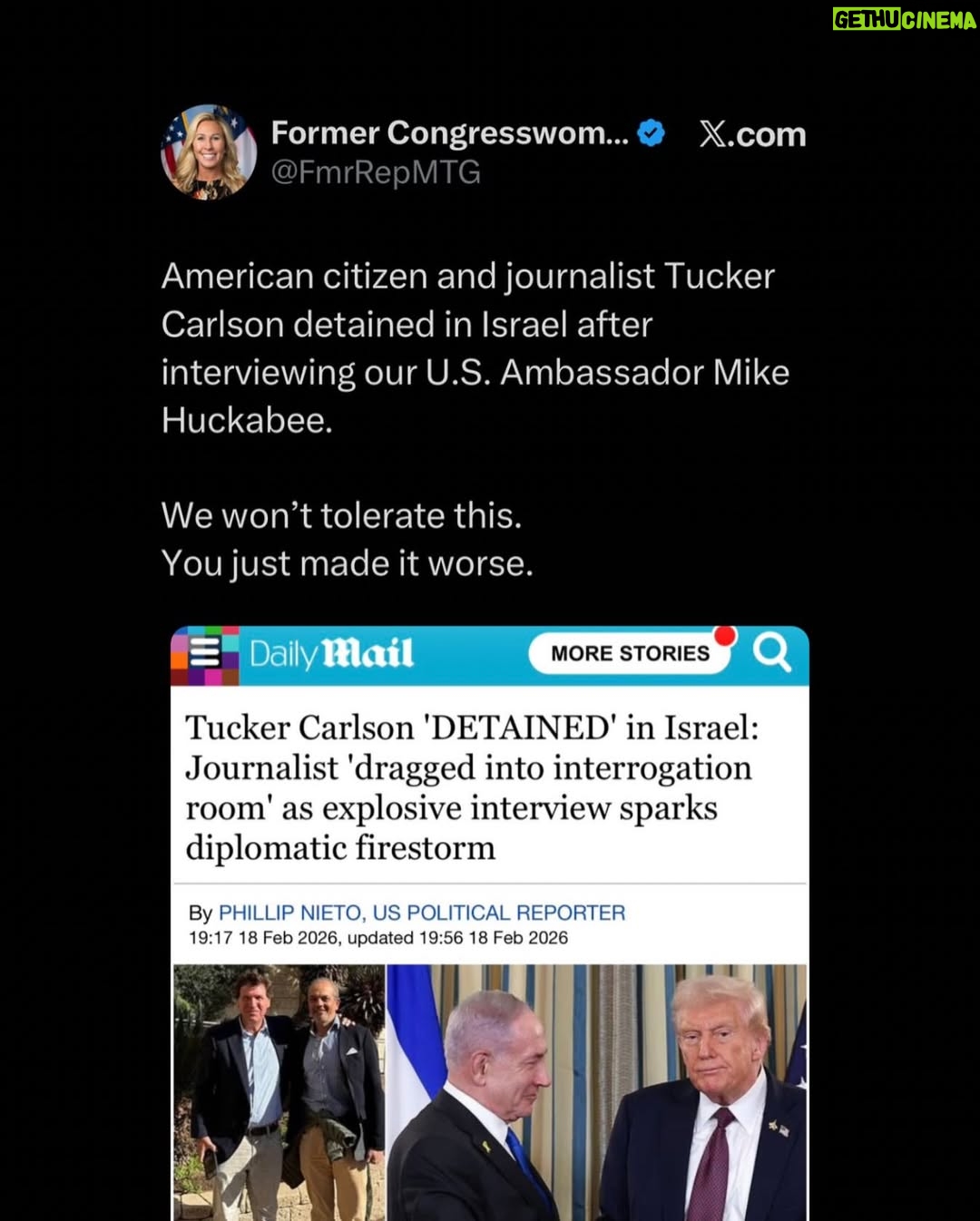 Marjorie Taylor Greene - 35.6K Likes - I stand with Tucker!