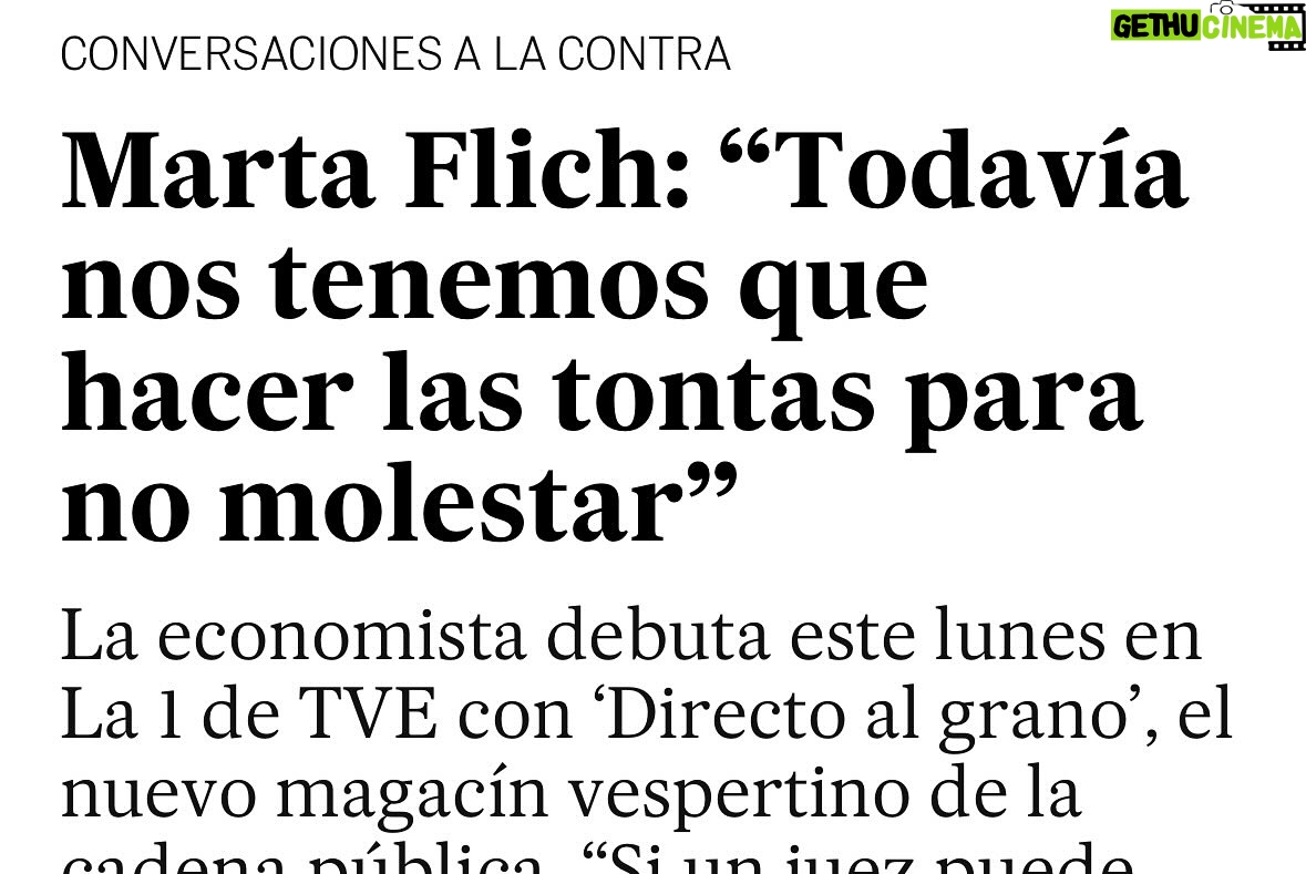 Marta Flich - 1.4K Likes - Gracias @martinbianchi_tasso por tu tiempo y por esta charla🥰.

📸 Pablo Monge 
@el_pais 

La entrevista aquí 👇🏻 

https://elpais.com/television/2025-09-13/marta-flich-todavia-nos-tenemos-que-hacer-las-tontas-para-no-molestar.html