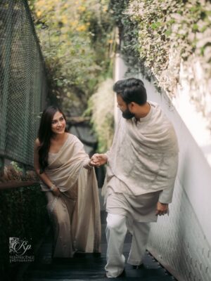 Mehazabien Chowdhury Instagram - We grew up together.
We fought the world together.
14 years later, 1 year married
and I’d still choose you in every lifetime.

Captured by @umer.aiman.khan | @reminiscence_photography
Makeover by @zahidkhanbridalmakeover 
Wearing @guzel_bd | @anzara.official 
Location @boithok.cafe