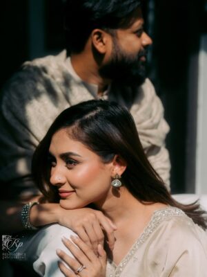 Mehazabien Chowdhury Instagram - We grew up together.
We fought the world together.
14 years later, 1 year married
and I’d still choose you in every lifetime.

Captured by @umer.aiman.khan | @reminiscence_photography
Makeover by @zahidkhanbridalmakeover 
Wearing @guzel_bd | @anzara.official 
Location @boithok.cafe