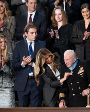 Melania Trump Instagram - First Lady Melania Trump presents the Congressional Medal of Honor to World War II Navy pilot Capt. Royce Williams at the 2026 State of the Union | February 24, 2026