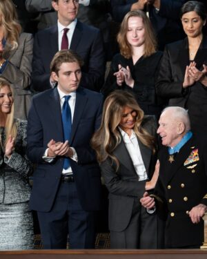 Melania Trump Instagram - First Lady Melania Trump presents the Congressional Medal of Honor to World War II Navy pilot Capt. Royce Williams at the 2026 State of the Union | February 24, 2026