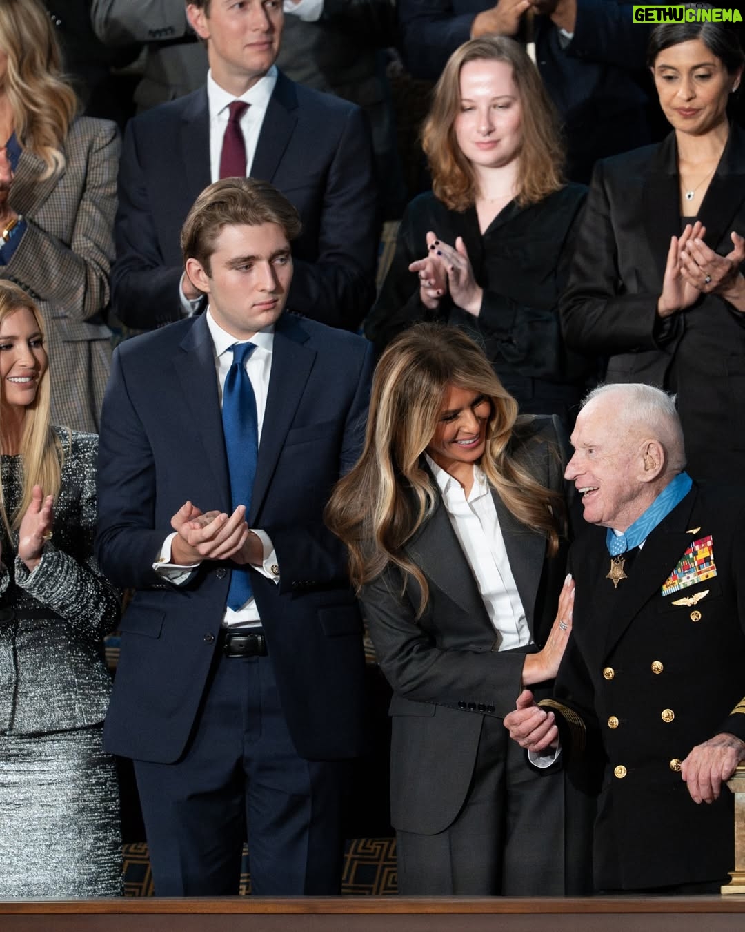 Melania Trump - 205K Likes - First Lady Melania Trump presents the Congressional Medal of Honor to World War II Navy pilot Capt. Royce Williams at the 2026 State of the Union | February 24, 2026