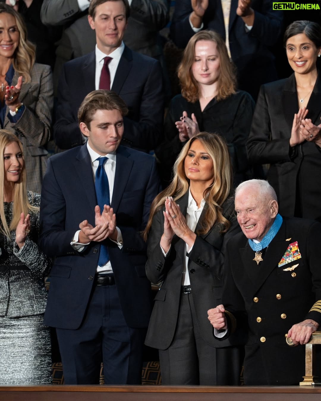 Melania Trump - 205K Likes - First Lady Melania Trump presents the Congressional Medal of Honor to World War II Navy pilot Capt. Royce Williams at the 2026 State of the Union | February 24, 2026