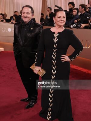 Melissa McCarthy Instagram - What an incredible night with my fella @benjyfalcone. I got to hold @motherhahn ās hand AND was eating pigs in a blanket by 9:30pm ā my dream evening āļø Endless thanks to the village of talented people who I love dearly and make me feel beautiful!!!