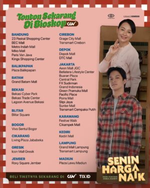 Meriam Bellina Instagram - Film 𝐒𝐄𝐍𝐈𝐍 𝐇𝐀𝐑𝐆𝐀 𝐍𝐀𝐈𝐊 𝗧𝗔𝗬𝗔𝗡𝗚 𝗦𝗘𝗥𝗘𝗡𝗧𝗔𝗞 𝗛𝗔𝗥𝗜 𝗜𝗡𝗜 di seluruh Bioskop Indonesia 🫶🏼💚

Yuk, segera cek 𝘭𝘪𝘴𝘵 Bioskop kesayangan kamu buat nonton bareng seluruh anggota keluarga karena 𝐒𝐄𝐍𝐈𝐍 𝐇𝐀𝐑𝐆𝐀 𝐍𝐀𝐈𝐊 untuk 𝘀𝗲𝗺𝘂𝗮 𝘂𝗺𝘂𝗿.

Ajak satu keluarga besar seru-seruan nonton film 𝐒𝐄𝐍𝐈𝐍 𝐇𝐀𝐑𝐆𝐀 𝐍𝐀𝐈𝐊, SEDANG TAYANG di Bioskop. BELI TIKETNYA SEKARANG dan dapatkan promo Beli 1 Gratis 1 Tiket di aplikasi M-Tix, CGV, CINEPOLIS, dan TIX ID 🏠

@filmseninharganaik
#SeninHargaNaik #FilmSeninHargaNaik
#FilmLebaran