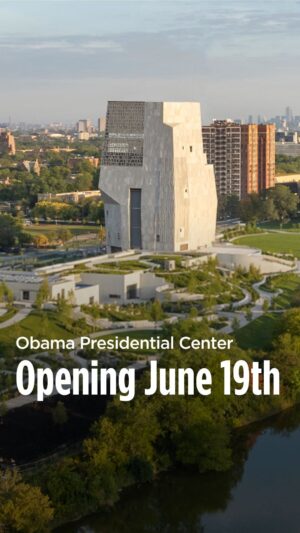 Michelle Obama Instagram - It is easy to look around right now and feel like the challenges we face are simply too big. But hope is not about ignoring the hard stuff. It is that thing inside us that insists something better awaits if we are willing to work for it. 

Here on the South Side of Chicago, hope is getting a permanent home. The Obama Presidential Center will be dedicated June 18, and the full campus will open to the public June 19. 

A campus with a world-class Museum. A new branch of the Chicago Public Library. Sweeping green spaces filled with public art. A basketball court. And so much more. 

This is a place where a child from next door or across the globe can sit behind the Resolute Desk and imagine how they could help create a better world. 

This is not a monument to the past — it is a living destination for people who refuse to accept the status quo. If you feel that way, this is your invitation to join us. Sign up to be the first to know about updates, events, and tickets at Obama.org.